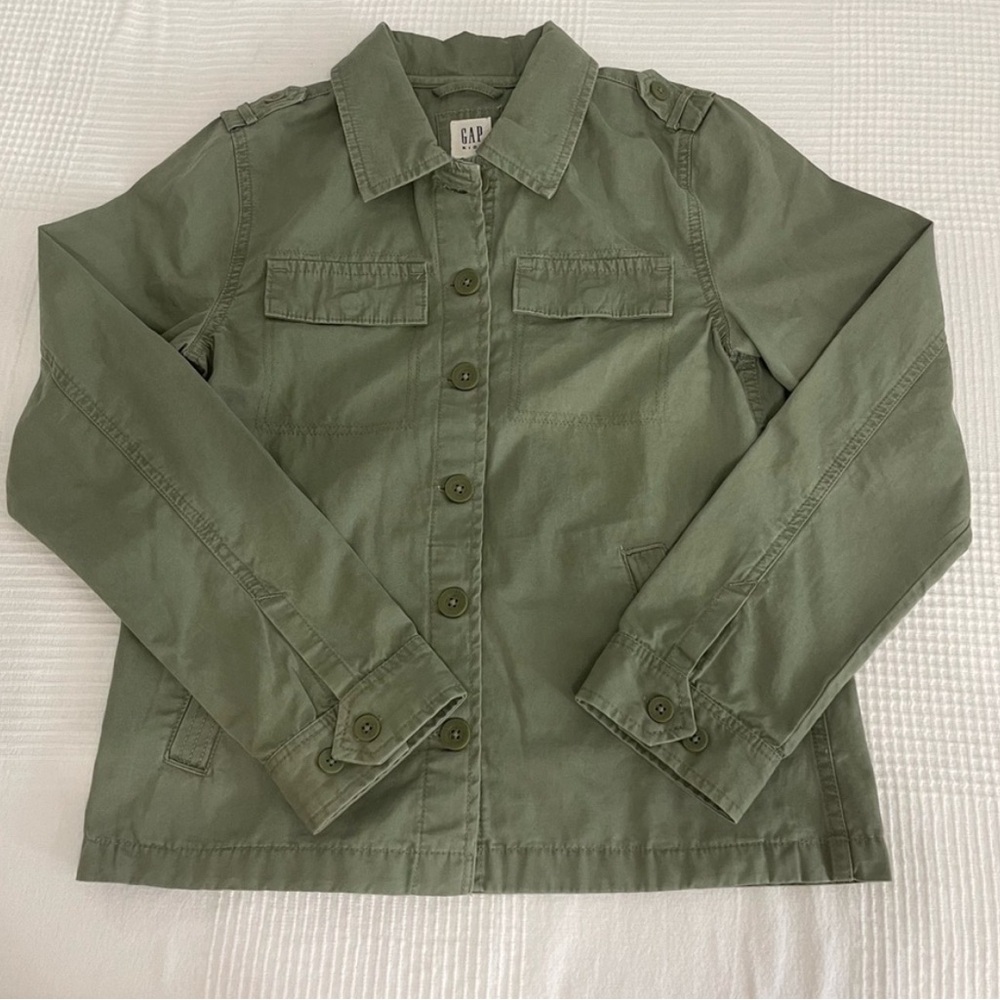 Gap Kids Girl's Olive Green Military Shirt Jacket Size XXL